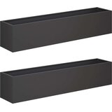  Vrtna saksija 2 kom. Crna 80 x 20 x 20 cm Čelična vrata | shoptok.hr