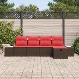  Sjedeća garnitura za vrt 5 kom. Smeđa poliratan 239 x 117 x 85 cm | shoptok.hr