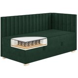Ghado Tamno zeleni kutni dječji krevet s prostorom za odlaganje s madracem 90x200 cm Snugi - | shoptok.hr