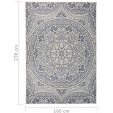 Vanjski tepih ravnog tkanja 160 x 230 cm plavi s uzorkom | shoptok.hr