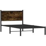 Metalni okvir krevet uzglavljem boja dimljenog hrasta 107x203cm | shoptok.hr