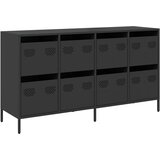 Maison Chic Komoda - Predalnik črna 135x39x73,5 cm hladno valjano jeklo, (21718214) Cene