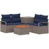  Set sofe 6 kom. Siva i tamnoplava Poli Rattan i čelik | shoptok.hr
