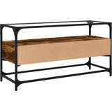  TV ormarić sa staklenom površinom boja hrasta 98x35x51 cm drvo Smeđa | shoptok.hr