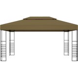  Sjenica s LED svjetlosnim trakama 3 x 4 m smeđe-siva | shoptok.hr