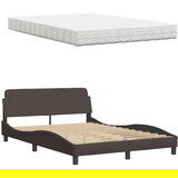  Postelja z vzmetnico temno rjav 120x200 cm blago, (21829426) | Shoptok.si