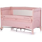 Chipolino putni krevetić RELAX sa spuštajućom bočnom stranicom Pink Powder Linen | shoptok.hr
