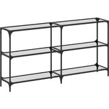  Stolić s prozirnom staklenom površinom 158,5x30x81 cm čelik | shoptok.hr