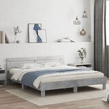 Maison Chic Posteljni okvir - Dvoposteljna postelja - Zakonska postelja z vzglavjem betonsko siv 180x200 cm inž. les-J5813, (21761206) | Shoptok.si