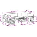  Set vanjskih sofa 10 kom. Prirodna i svjetlosiva | shoptok.hr