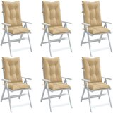  Jastuci za stolice 6 kom prošarano bež 120x50x7 cm od tkanine | shoptok.hr
