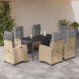  3-dijelni vrtni blagovaonski set od poliratana s jastucima bež | shoptok.hr