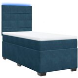 Box spring krevet s madracem plavi 100x200 cm baršunasti | shoptok.hr