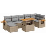 vidaXL 8-dijelni set vrtnih sofa od poliratana s jastucima bež bagrem | shoptok.hr