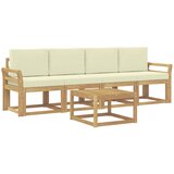 vidaXL Zunanja garnitura za sedenje z blazino 5 pcs Bela in krem, (5000282304) | Shoptok.si