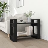 vidaXL knjižna omara/pregrada črna 80x35x56,5 cm trdna borovina Cene