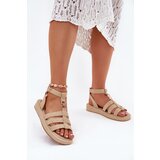Boto Ladies Platform Sandals With Golden Detail Beige Kartia | ePonuda.com