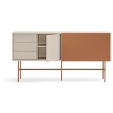 Teulat Opečnato oranžna/bež nizka komoda z drsnimi vrati 180x91 cm Nube – | Shoptok.si