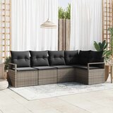  Sjedeća garnitura za vrt 5 kom. Siva poliratan 232 x 122 x 85 cm | shoptok.hr