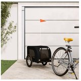 vidaXL Kolesarska prikolica za psa crna oxford blago zelezo | Shoptok.si