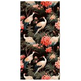  Tapeta - Ornament with birds - silhouettes of cranes and peony flowers on a dark background 50x1000 Vodootporna | shoptok.hr
