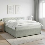  Boxspring krevet s madracem Svjetlosiva 140 x 190 cm Baršun | shoptok.hr