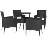 vidaXL 5-dijelni vrtni bistro set od poliratana s jastucima crni | shoptok.hr