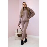 Kesi Different photos - Insulated cotton set, sweatshirt with embroidery + mocha pants | shoptok.hr