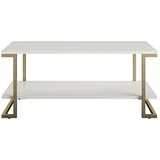 Stol za kavu u bijelo-zlatnoj boji Camila, 106 x 45 cm