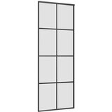 vidaXL Drsna vrata z opremo 76x205 cm ESG steklo in aluminij | Shoptok.si