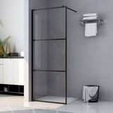 Pregrada za tuširanje s prozirnim staklom ESG crna 80 x 195 cm Cijene