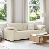 vidaXL Bež Kovina, Les, Pena, Textilene, Lan Sofa za 3 osebe Cene