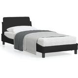 vidaXL Okvir za krevet s uzglavljem crni 90x200 cm od tkanine | shoptok.hr