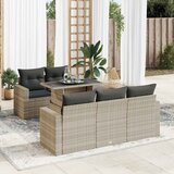  6-dijelni set vrtnih sofa od poliratana s jastucima svjetlosivi | shoptok.hr