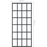  Drsna vrata ESG steklo in aluminij 90x205 cm črna, (20767272) | Shoptok.si