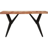  Blagovaonski stol crni 140x70x76 cm od masivnog bagremovog drva | shoptok.hr