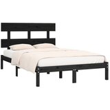  Posteljni okvir črn iz trdnega lesa 200x200 cm, (20684952) | Shoptok.si