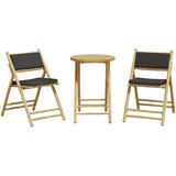  3-dijelni sklopivi bistro set s tamnosivim jastucima bambus | Eponuda.ba