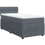 vidaXL Box spring postelja z vzmetnico temno siv 90x190 cm žamet | Shoptok.si