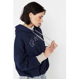 Trendyol Sweatshirt - Dark blue - Relaxed fit