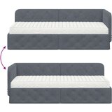 vidaXL Kotna postelja z vzmetnico Temno siva 80 x 200 cm Žamet | Shoptok.si