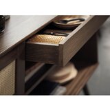 Unique Furniture Tamno smeđa niska komoda u dekoru hrasta s kliznim vratima 180x80 cm Barrali – | shoptok.hr