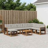  Set vanjskih sofa 9 kom. Prirodna i Svjetlosiva | shoptok.hr