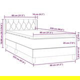 Box spring postelja z vzmetnico roza 80x220 cm žamet, (21792272) | Shoptok.si