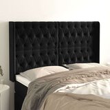  Uzglavlje s ušima crno 163x16x118/128 cm baršunasto Cijene