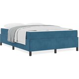 vidaXL Konstrukcija postelje Temno modra in bela 140 x 200 cm Žamet | Shoptok.si