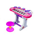 Lean_Toys Otroška klaviatura z mikrofonom in stolom roza | Shoptok.si