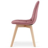 Bora stolica - tamnoružičasti baršun / prirodne noge x 4 | shoptok.hr