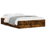Maison Chic Posteljni okvir - Dvoposteljna postelja - Zakonska postelja s predali dimljen hrast 120x190 cm inž. les, (21696282) Cene