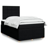 vidaXL Box spring postelja z vzmetnico črna 120x190 cm blago Cene